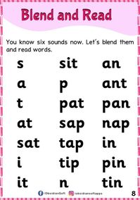 Jolly Phonics Group 1 worksheets (s, a, t, i, p, n)