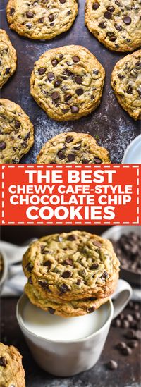 The Best Chewy Café-Style Chocolate Chip Cookies. These are my MOST POPULAR recipe of all time. They're so soft and chewy-- definitely the best chocolate chip cookie I've ever had! | hostthetoast.com