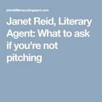 Janet Reid, Literary Agent: What to ask if you're not pitching