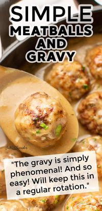 This easy meatballs and gravy recipe has a wonderful warmly seasoned gravy from scratch! It's a weeknight meal your family will love when comfort food is needed.