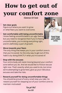 Ultimate guide to get out of your comfort zone! take the risks girl!!💕🌸✨ / how to get out of your comfort zone tips, how to get out of your comfort zone challenge, 30 days challenge, self-iprovement, self developement, glow up, glow up tips, glow up checklist, step out of your comfort zone, how to be confident, confident tips, wallpaper, quotes, that girl, how to become that girl, self motivation, life advice, mindset wallpaper, pink wallpaper, become the best version of yourself, growth mindset, girl motivation, confident girl, confident woman /