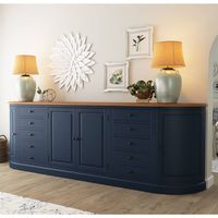 Peshtigo Two Tone Solid Wood 10 Drawer Extra Long Sideboard