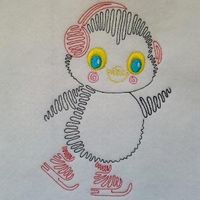 Free Embroidery Design: Swing Style Penguin