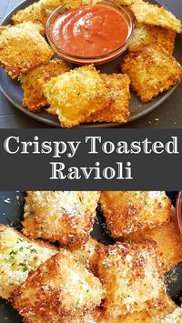 Make Olive Garden copycat Fried Ravioli at home in less than 30 minutes. This air fryer ravioli is healthy and satisfying. Crispy Baked Parmesan Ravioli are an easy appetizer recipe you'll want on your game day menu.