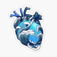 "Beneath the Waves" Sticker by gohldfish | Redbubble