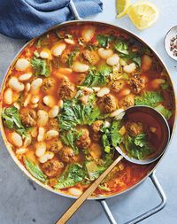 Spiced Lamb Meatball and Escarole Soup