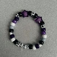 This is a cute lil Kandi bracelet with the asexual flag colors! If you are interested in this bracelet but need a different size, shoot me a message! I'd love to make one for you!