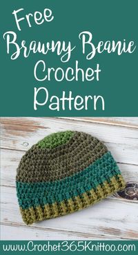 Crochet Men's hat! Use super bulky yarn to make this fun crochet men's beanie hat. Brawny Beanie Men's crochet hat!