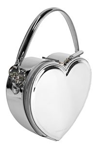 A mirrored finish and a heart-shaped silhouette lend swoon-worthy charm to a compact crossbody bag that will complement your stylish ensemble. Lined Synthetic Made in Italy Black Owned/Founded