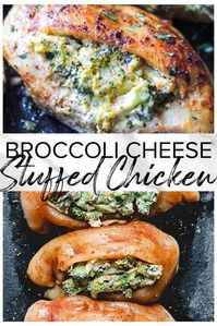 Broccoli Cheese Stuffed Chicken Breast is filled with a delicious broccoli cheese mixture, seared in a skillet and then baked to perfection. Super easy and super scrumptious!