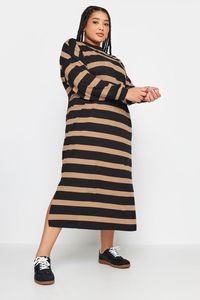 Shop YOURS Curve Beige Brown Stripe Oversized T-Shirt Dress at Yours Clothing. Discover women’s plus size clothing in sizes 10-36 with fast delivery.