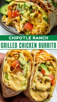 I love how this Chipotle Ranch Grilled Chicken Burrito is packed with flavor! Juicy grilled chicken, fresh veggies, and a zesty ranch sauce make this burrito a tasty favorite. Save this recipe for a quick weeknight dinner or meal prep!