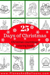 Printable Christmas countdown activity for kids! Such a fun idea! 25 Christmas coloring pages your kids can color and decorate how they want. Perfect for preschool or older toddlers. #Christmas