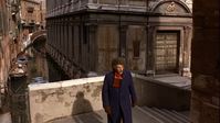 Don’t Look Now; Nick Roeg; Venice 1973- Donald Sutherland in front of Santa Maria Miracoli, before its restoration