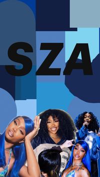 sza blue themed wallpaper 😓