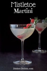 This mistletoe martini recipe is the perfect combination of sour and sweet, and guarantees to sleigh at your next holiday party! Just add vodka, cherry brandy, lime juice, and simple syrup. #holidaycocktail #vodkacocktail #martinirecipe