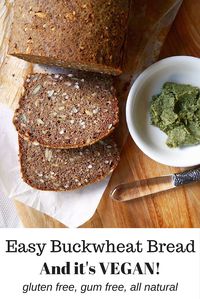 Vegan Buckwheat Bread by Nourish Everyday - one of my most popular blog recipes of all time, it's so good and so easy! A healthy recipe for bread made vegan and gluten-free using chia seeds, buckwheat flour and almond meal.