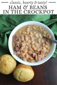 Ham and bean soup is a perfect cold weather meal. It is especially great if you have some leftover ham to use up. Make a pot and some cornbread today!