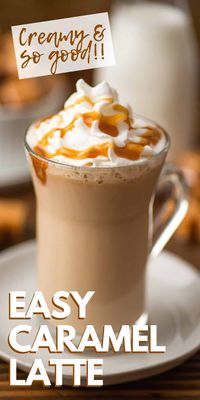 A Caramel Latte is one of the easiest sweet coffee recipes to make at home. All you need is 4 ingredients and about 5 minutes.