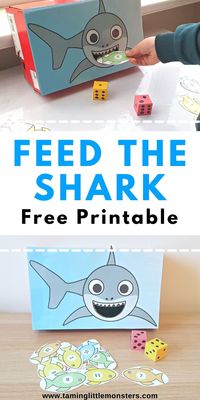 Feed the Shark Math Game for Preschool - Taming Little Monsters