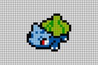 Bulbasaur resembles a small, squatting dinosaur that walks on four legs and has a large bulb on its back that it is able to shoot seeds out of.