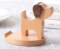 Wooden Dog Shaped Mobile Phone iPad Holder Stand