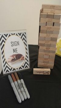 Sign jenga blocks to keep special messages from housewarming party... *Sign created on Word