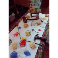 KnightonDayNursery PreSchool on Instagram: "Following on from the powder paint fun outside this morning; this afternoon we have been enjoying using powder paint with playdough. Using…"