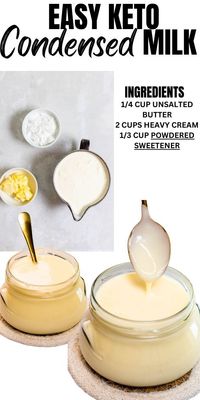 This creamy keto condensed milk is simple to make with just 3 ingredients. It's the best sugar-free option for many keto desserts. Not only does it taste fantastic, but it's not as sweet as regular condensed milk loaded with carbs. This sugar-free version is versatile – you can use it to sweeten coffee or tea, in hot chocolate, or to make desserts like tres leches cake.