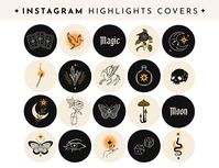 ig highlight icon, gothic highlights, social media brand, logo design, witchy icons, stories highlights, instagram branding, gothic instagram, spiritual blog, instagram templates, minimal icons, witch insta icons, celestial