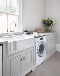 1,328 Likes, 28 Comments - Humphrey Munson (@humphreymunson) on Instagram: “The Spenlow laundry room at the Epping Forest project has a double butler sink with the Ionian tap…”