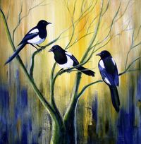 Three Magpies Art Print