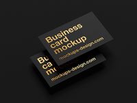 Business cards with metallic foil mockup - Mockups Design