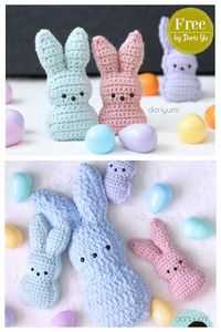 Chillin' with the Easter Bunny Peeps Free Crochet Pattern