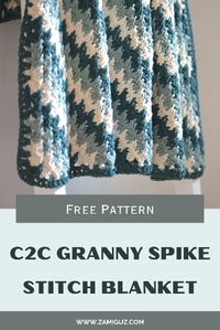 This free crochet blanket pattern was designed with a unique and exclusive C2C technique I created with the granny spike stitch. Explore the beautiful possibilities, colors and blanket sizes you can create with this fun pattern. #crochetblanket #crochet #crochetpattern #crochetfreepattern