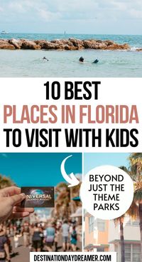 Florida is a great place to visit because it has so many kid-friendly destinations! Here are the 10 best places in Florida to visit with kids. From cute towns, sandcastle building classes, swimming with manatees and more! Florida | Florida Travel | Things to do in Florida with kids | Places to travel in florida with kids | Florida travel kids | Florida Keys with kids | | Florida things to do with kids | Florida with Kids | Florida roadtrip with kids | Best places to travel in Florida with kids