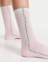 Socks by ASOS DESIGN Love at first scroll Seam detail Calf length