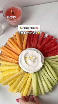 Add a pop of color to your day with these Fruit Fries with Lemon Dip!🍉🍋 It’s the cutest way to serve your fruit!😍 Tag a friend that loves… | Instagram