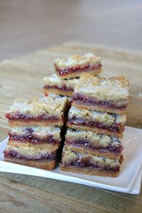 Raspberry Shortbread Bars recipe from RecipeBoy.com #raspberry #jam #shortbread #bars #recipe #RecipeBoy