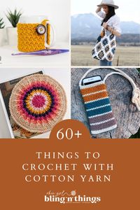 Find the perfect crocht project to make with cotton yarn in this pattern round up.  There are over 60 free crochet patterns that are specifically made with cotton yarn.