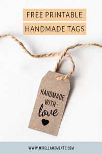 Free printable handmade with love tags - Mirella Moments