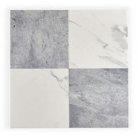 Calacatta Gold & Bardiglio Grey Marble - Honed - 12"x12" Checkerboard Bundle | Riad Tile