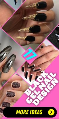 Bold and Beautiful: Black Gel Nails with Glitter Accents: Make a statement with your nails using black gel nails adorned with glitter accents. These nails exude confidence and sophistication, adding a touch of glamour to any look. Whether you prefer short square nails or elegant almond shapes, there's a design that suits your style.