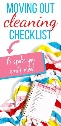 Clean your home to sell like a pro with this free moving out cleaning checklist, with 15 areas you can't miss! #slayathomemother #cleaningchecklist #moving #homebuying #realtors