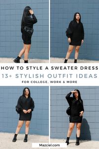 Over 13 different ways to style sweater dresses for fall. #sweaterdress #falloutfits #fallfashion