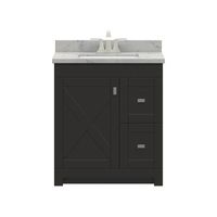 MagickWoods Barnaby 31"W x 19"D Dark Chocolate Vanity and Arctic Stone Cultured Marble Vanity Top with Rectangular Integrated Wave Bowl at Menards®