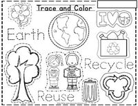 Earth Day -  Perfect for little hands as they learn to write. This is a fun 'trace and color' Earth Day themed skill sheet where students will trace the different Earth themed outlines, and then also trace the words 'Earth' , 'Recycle' and 'Reuse'.It's a perfect little center activity or even for morning work.