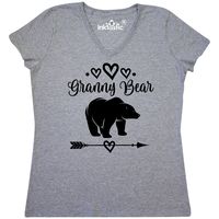 Granny Bear Grandma Gift Women's V-Neck T-Shirt Athletic Heather $19.99 www.personalizedfamilytshirts.com