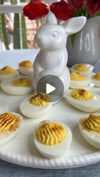 Ain’t Too Proud To Meg on Instagram: "Save this Recipe ⬇️ The SURPRISE SECRET INGREDIENT for the best deviled eggs is: BUTTER. With only 2 tablespoons, it gives you the creamiest texture + the structure holds up so they keep their shape.

Deviled Eggs (makes 24 halves) 

INGREDEINTS:
- 12 eggs 
- 1/3 cup mayo
- 2 tbsp Unsalted Butter, softened
- 2 tsp Dijon mustard 
- 2 tsp white vinegar 
- ¼ tsp salt
- ¼ tsp fresh black pepper 
- Paprika for garnish
 
DIRECTIONS 
1️⃣ Hard boil eggs and transfer to an ice bath

2️⃣ Peel, cut in half and separate egg yolks 

3️⃣ In a medium bowl combine cooked egg yolks, mayo, butter, dijon, vinegar, salt & pepper, then mix until smooth. For better consistency, use a hand mixer. PRO TIP: mash yolks first before adding other ingredients 

4️⃣ Add mixture int