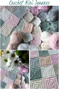 Great colors... Love the idea of crocheting really small squares and joining them together •✿• Teresa Restegui http://www.pinterest.com/teretegui/ •✿•